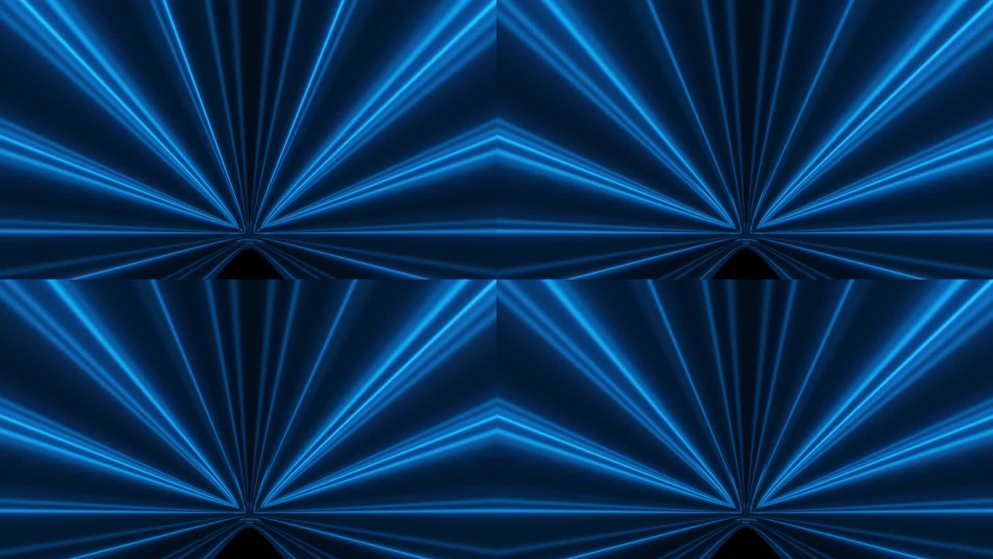 蓝色光线线条粒子速度线冲屏时空隧道穿梭