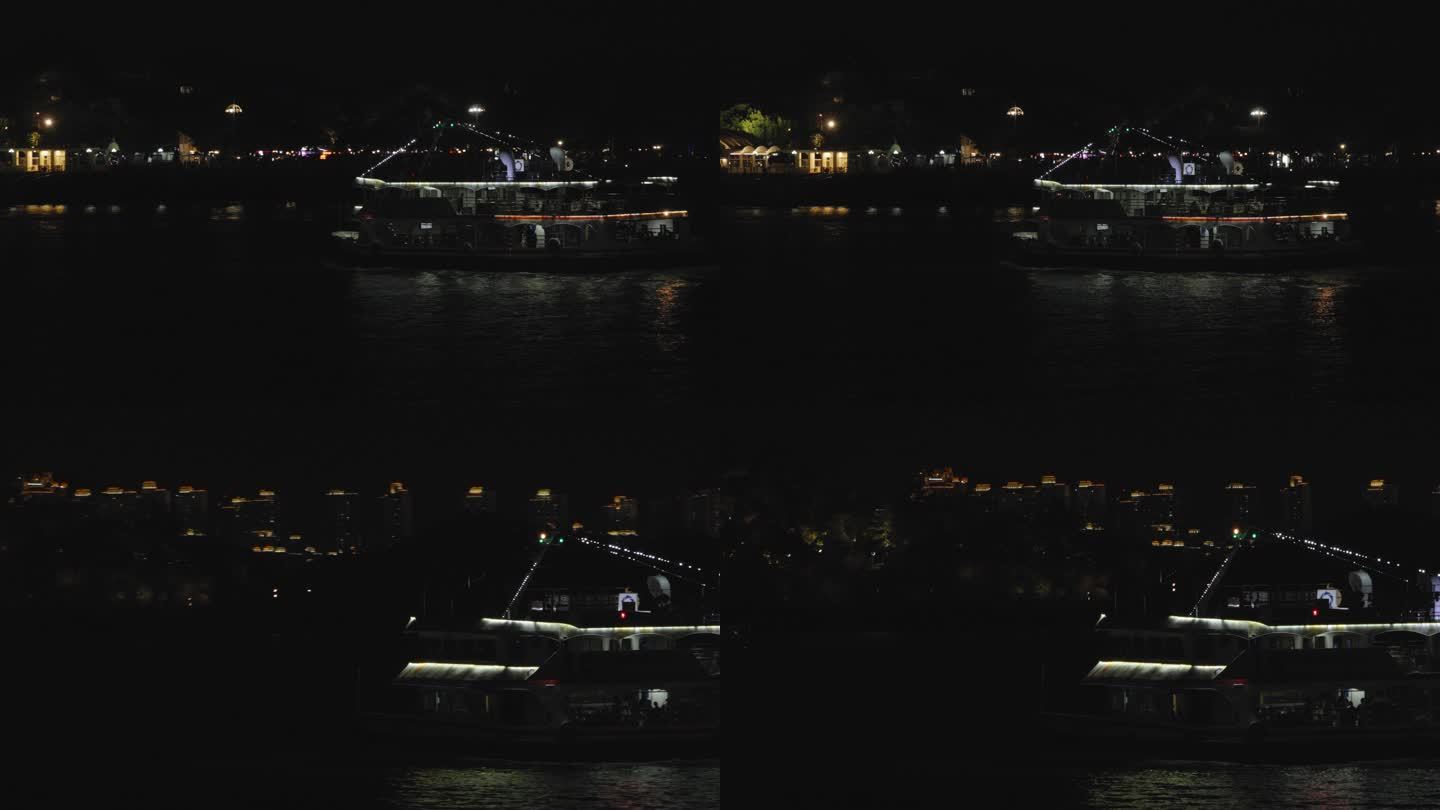 厦门海边夜景船只