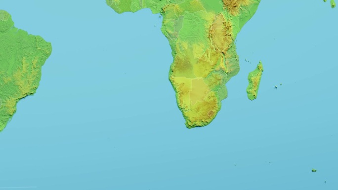 纳米比亚地图3D动画与边界