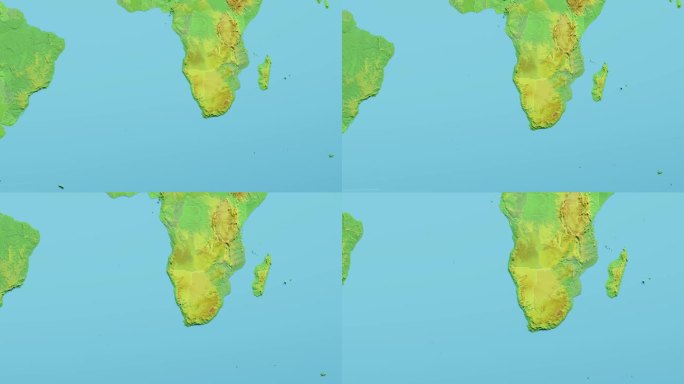 纳米比亚地图3D动画与边界