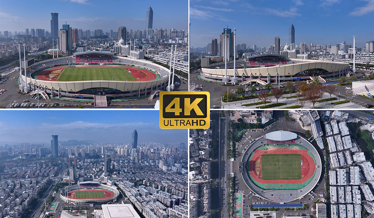 「4k」航拍温州体育中心