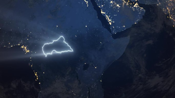 现实地球夜间轨道和变焦发光边界中非共和国