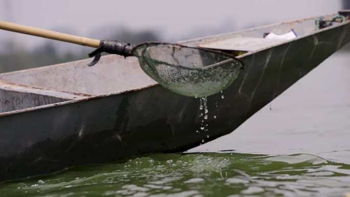 生态保护志愿者内湖水草垃圾打捞4