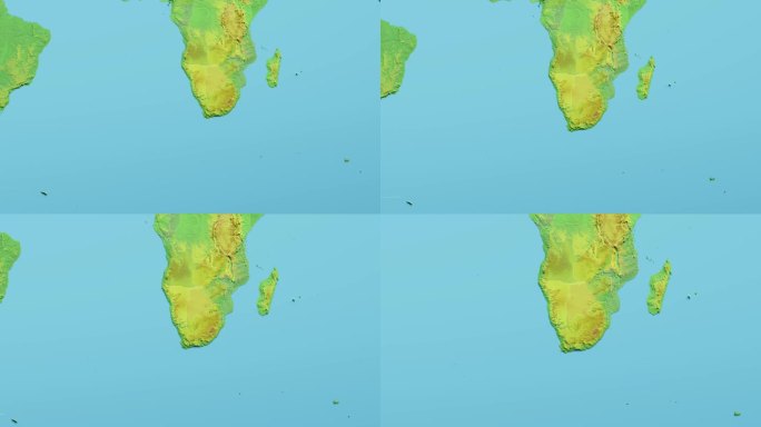 南非地图3D动画与边界