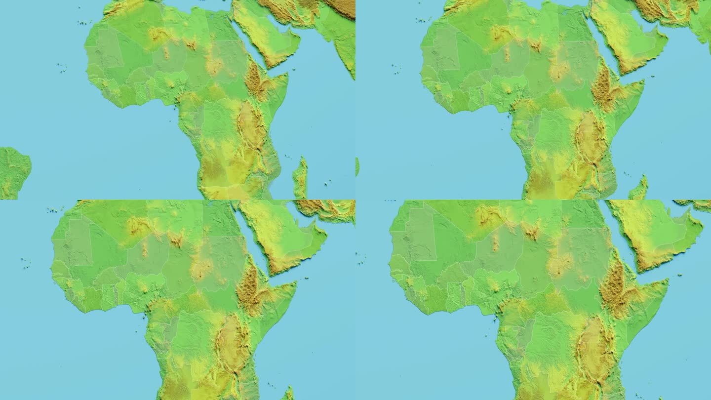 中非共和国地图3D动画与边界