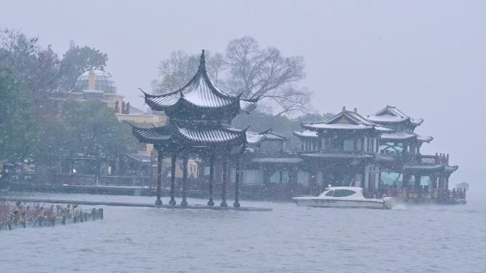 杭州西湖雪景