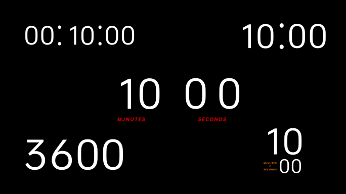五款  10分钟计时器ae模板（透明底）