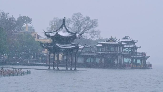 杭州西湖雪景