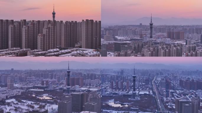 石家庄电视塔雪景