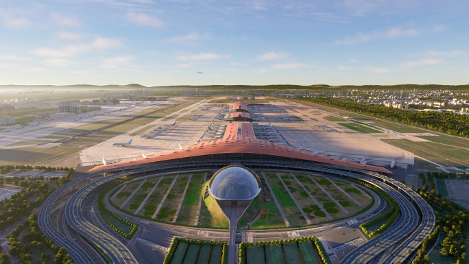北京首都国际机场航拍 史诗级