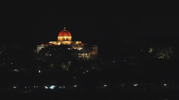 鼓浪屿建筑海边船只夜景