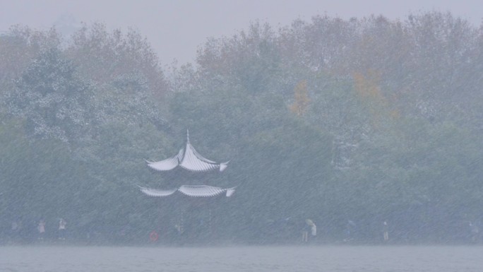 杭州西湖集贤亭雪景