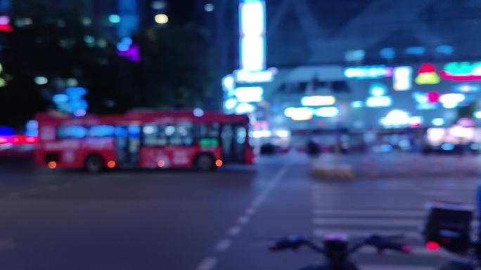 城市夜景街道公路霓虹灯