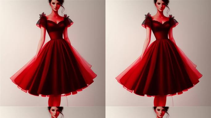 红裙模特