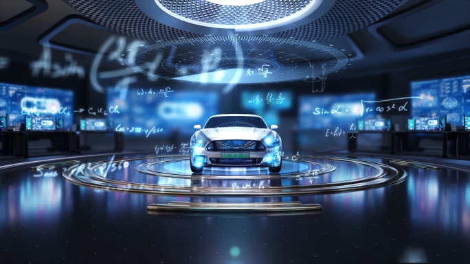 科技感新能源汽车研发实验室研究测试平台