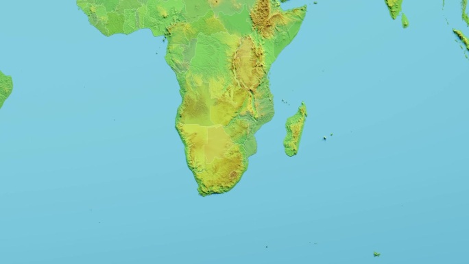 津巴布韦地图3D动画与边界