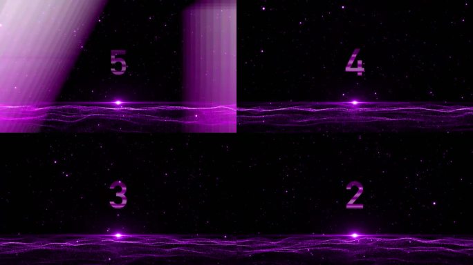 4K大气粉紫色5秒倒计时