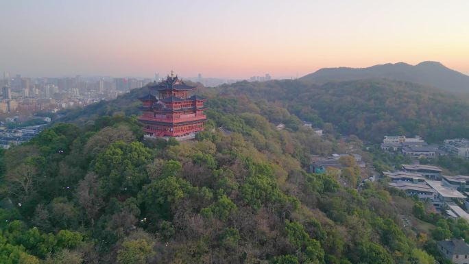 杭州西湖景区城隍阁航拍