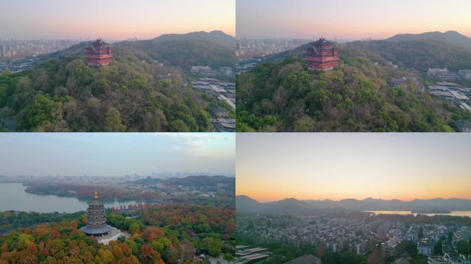 杭州西湖景区城隍阁航拍