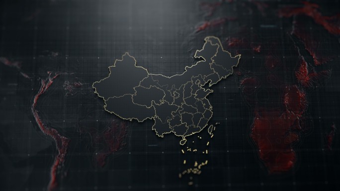 高端黑金中国地图4K
