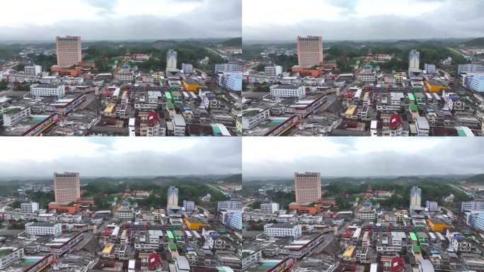 泰国南部雅拉省贝当市中心的空中无人机日出场景