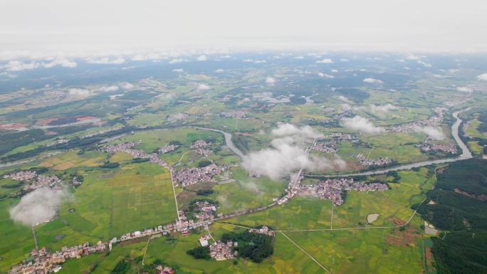 航拍江西农村大景