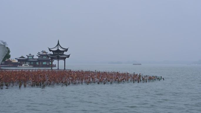 杭州西湖集贤亭雪景