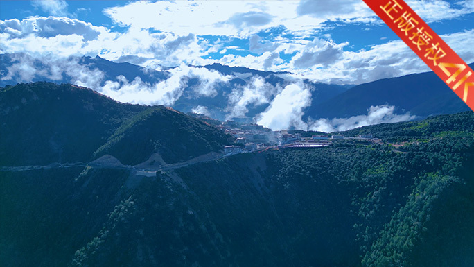 高山之上风起云涌晨雾缭绕片头4K