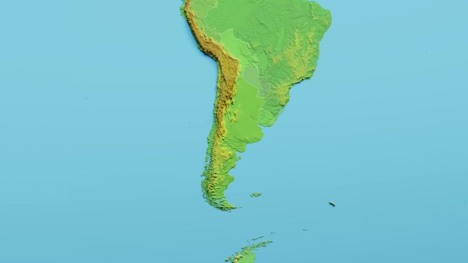 阿根廷地图3D动画与边界