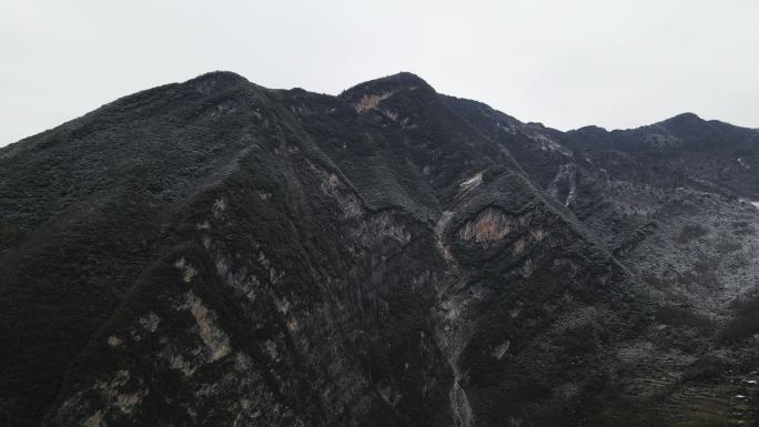 航拍巫峡雪景