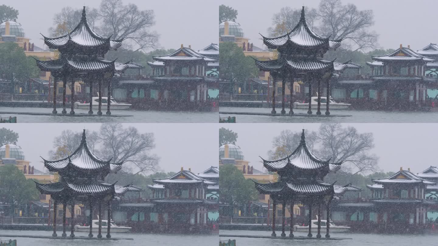 杭州西湖集贤亭雪景