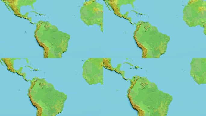 法属圭亚那地图3D动画与边界