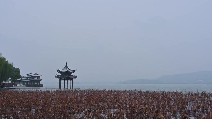 杭州西湖集贤亭雪景