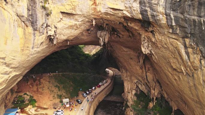 广西贺州穿山洞川岩洞 贺州景点航拍