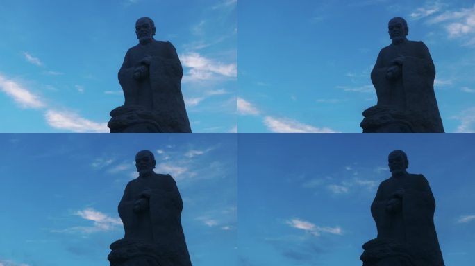 贾思勰雕塑农圣公园延时摄影