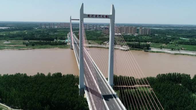 航拍 齐河黄河大桥