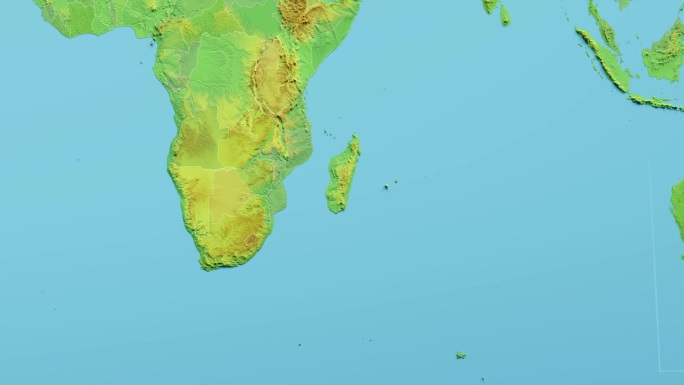 马达加斯加地图3D动画与边界
