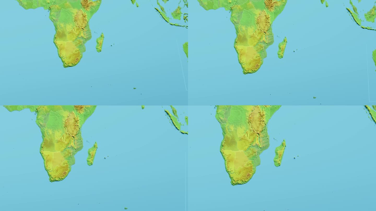 马达加斯加地图3D动画与边界