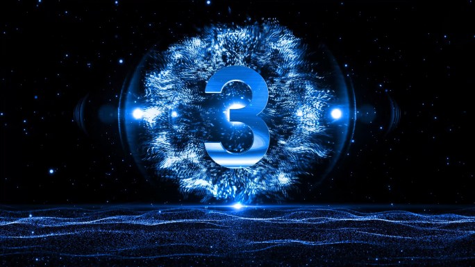 4K大气蓝色5秒倒计时