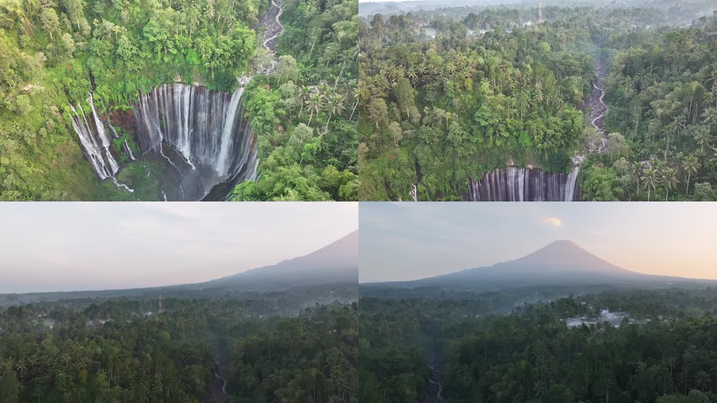 瀑布4K高清印尼爪哇