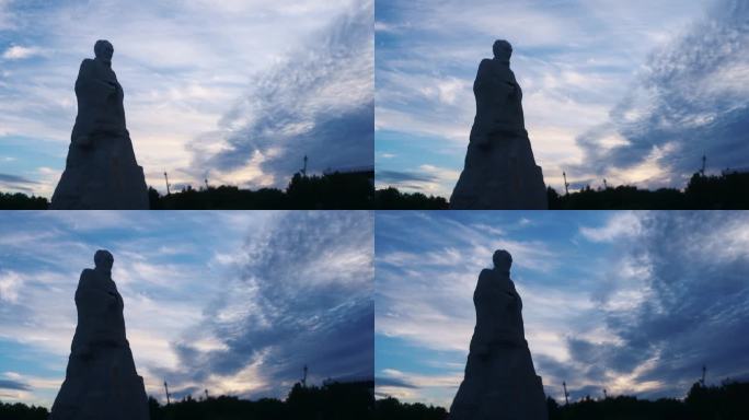 贾思勰雕塑农圣公园延时摄影