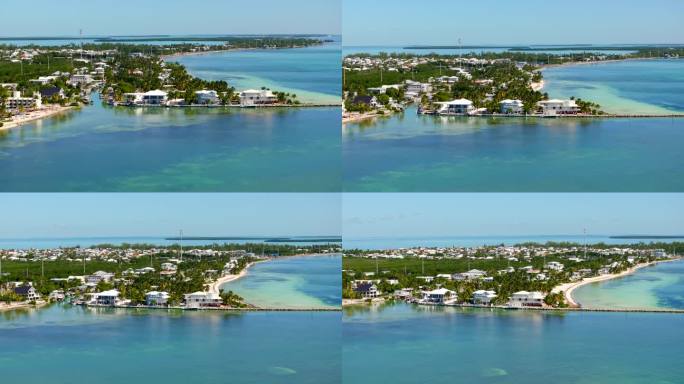 空中3倍变焦长焦视频豪华住宅在佛罗里达群岛4k