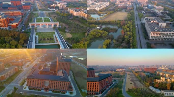 杭州浙江大学紫金港校区校门风景视频素材4