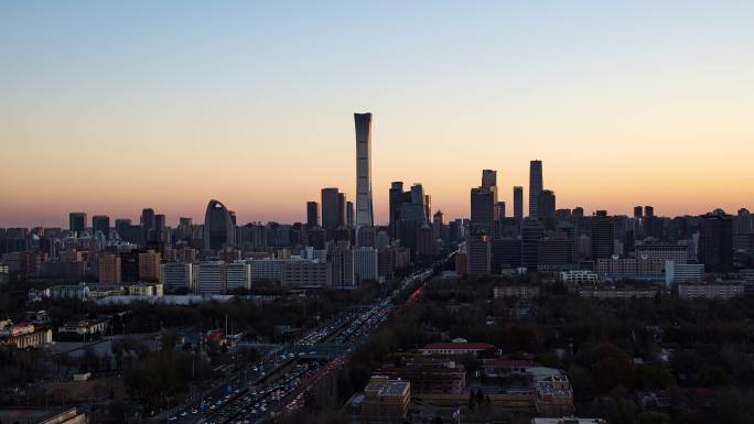 城市地标北京东三环国贸中国尊日转夜延时