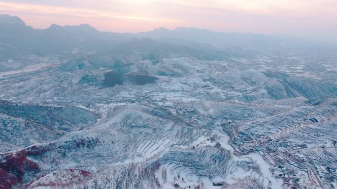 航拍郑州登封中岳嵩山雪景