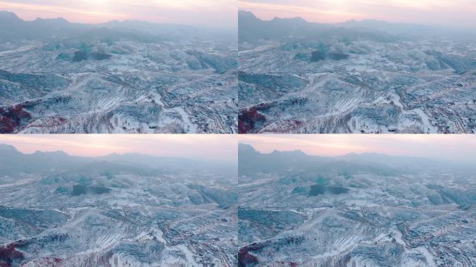 航拍郑州登封中岳嵩山雪景