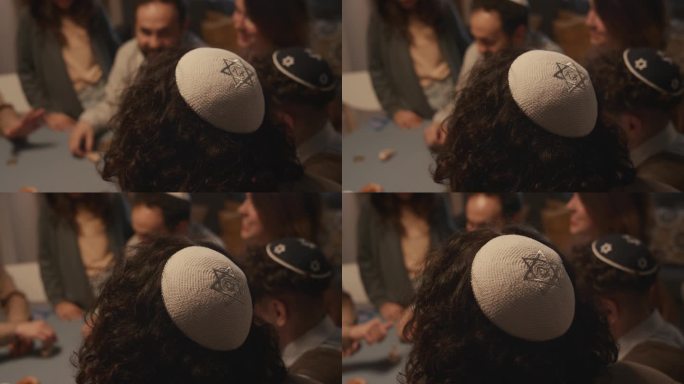 基帕与大卫之星在光明节派对上扮演犹太男子