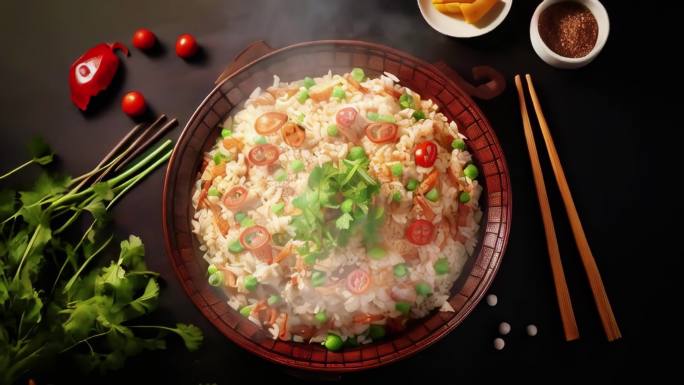 扬州炒饭米饭中餐东北大米五常晚餐食物主食