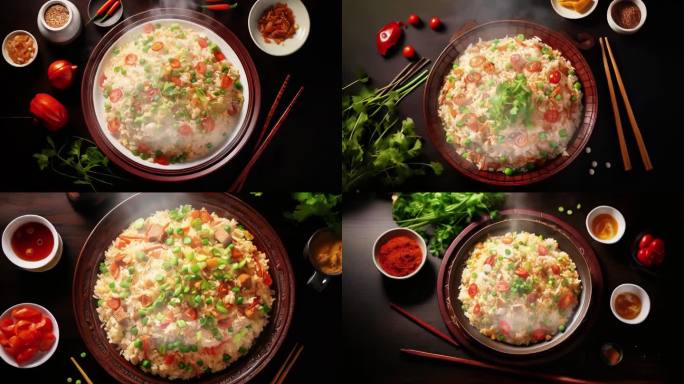 扬州炒饭米饭中餐东北大米五常晚餐食物主食