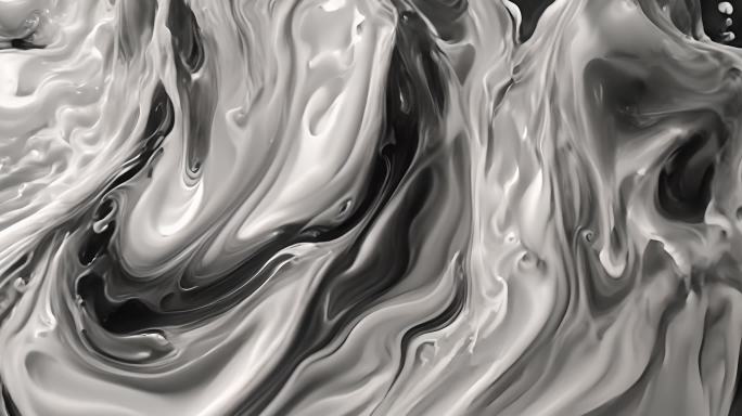 抽象艺术水墨黑白流动